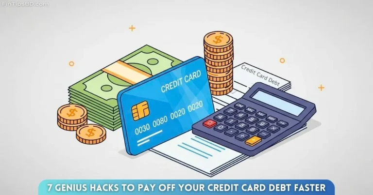 A vibrant vector art illustration featuring a credit card, stacks of money, and a calculator, symbolizing strategies to pay off credit card debt quickly. The design is set against a light matte gray 3D background, conveying a modern and hopeful approach to financial freedom.